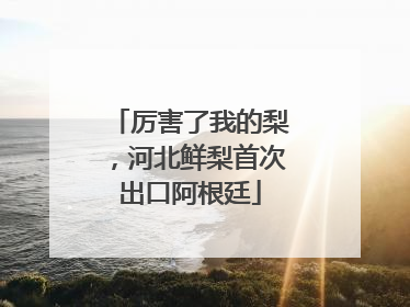 厉害了我的梨，河北鲜梨首次出口阿根廷
