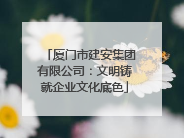 厦门市建安集团有限公司：文明铸就企业文化底色