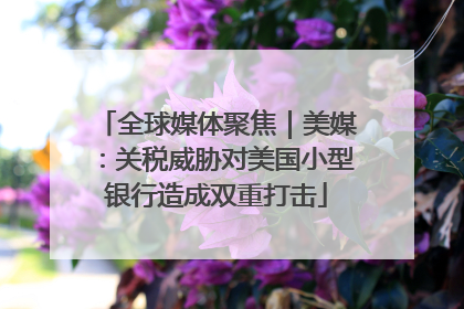 全球媒体聚焦｜美媒：关税威胁对美国小型银行造成双重打击