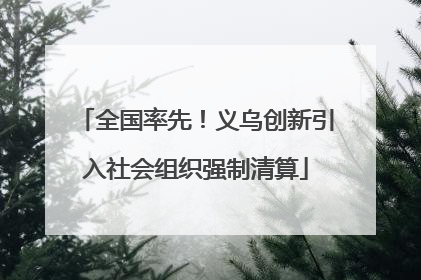 全国率先！义乌创新引入社会组织强制清算