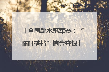 全国跳水冠军赛：“临时搭档”摘金夺银