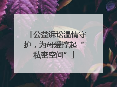 公益诉讼温情守护，为母爱撑起“私密空间”