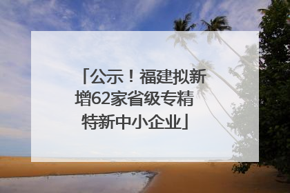 公示！福建拟新增62家省级专精特新中小企业