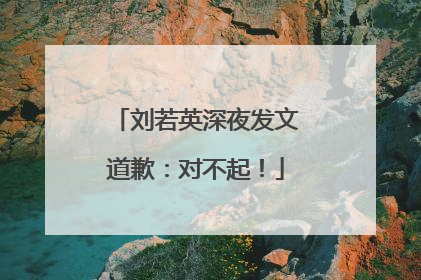 刘若英深夜发文道歉：对不起！