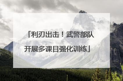 利刃出击！武警部队开展多课目强化训练