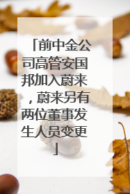 前中金公司高管安国邦加入蔚来，蔚来另有两位董事发生人员变更