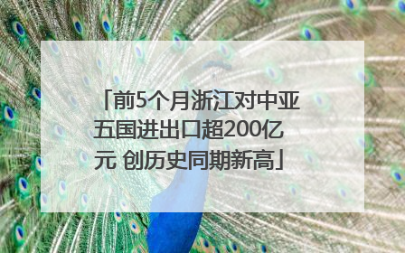 前5个月浙江对中亚五国进出口超200亿元 创历史同期新高