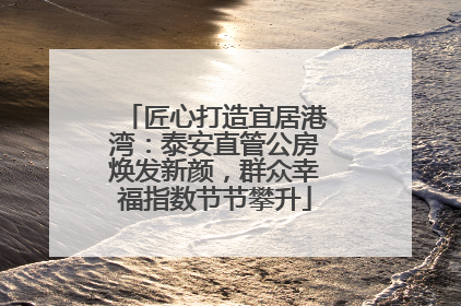 匠心打造宜居港湾：泰安直管公房焕发新颜，群众幸福指数节节攀升