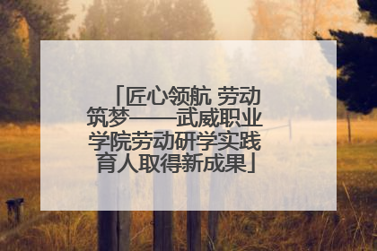 匠心领航 劳动筑梦——武威职业学院劳动研学实践育人取得新成果