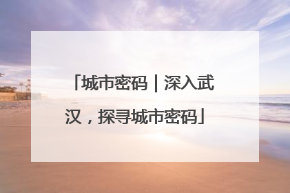 城市密码｜深入武汉，探寻城市密码