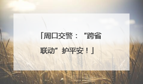 周口交警：“跨省联动”护平安！