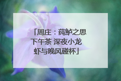 周庄：莼鲈之思下午茶 深夜小龙虾与晚风碰杯