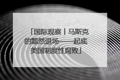 国际观察丨马斯克的黯然退场——起底美国制度性腐败