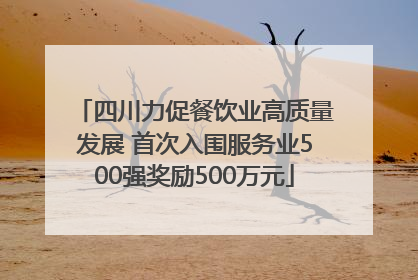 四川力促餐饮业高质量发展 首次入围服务业500强奖励500万元