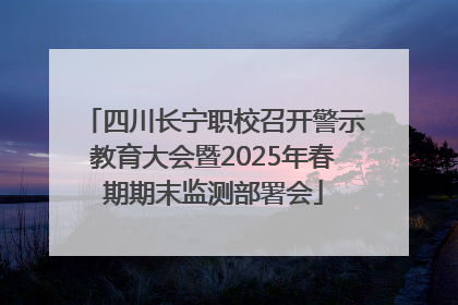四川长宁职校召开警示教育大会暨2025年春期期末监测部署会