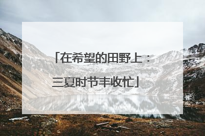 在希望的田野上：三夏时节丰收忙