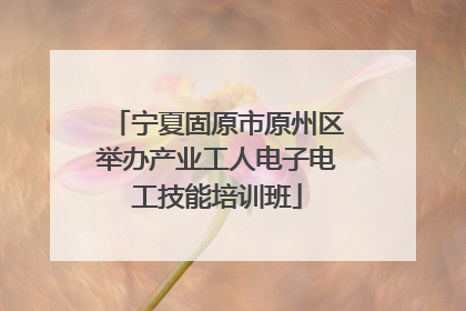 宁夏固原市原州区举办产业工人电子电工技能培训班