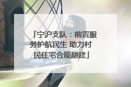 宁沪支队：前置服务护航民生 助力村民住宅合规翻建