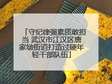 守纪律强素质敢担当 武汉市江汉区唐家墩街道打造过硬年轻干部队伍