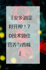 安乡油菜籽开榨！7D技术锁住营养与香味