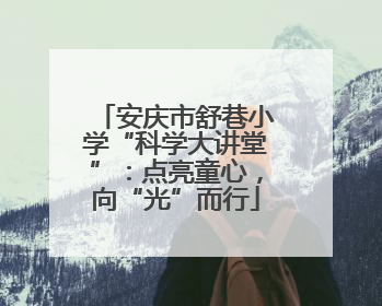 安庆市舒巷小学“科学大讲堂”：点亮童心，向“光”而行
