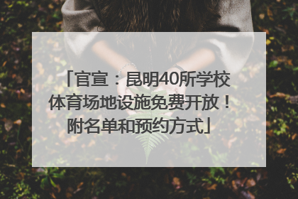 官宣：昆明40所学校体育场地设施免费开放！附名单和预约方式