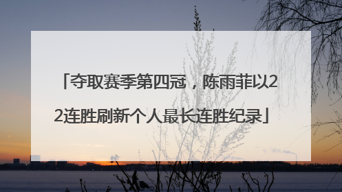夺取赛季第四冠，陈雨菲以22连胜刷新个人最长连胜纪录