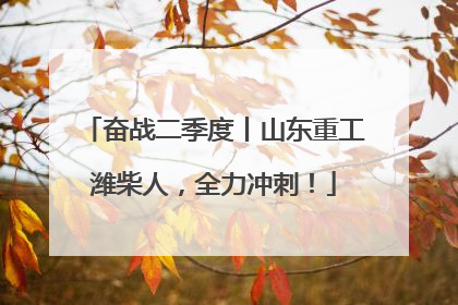 奋战二季度丨山东重工潍柴人，全力冲刺！