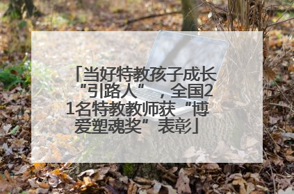 当好特教孩子成长“引路人”，全国21名特教教师获“博爱塑魂奖”表彰