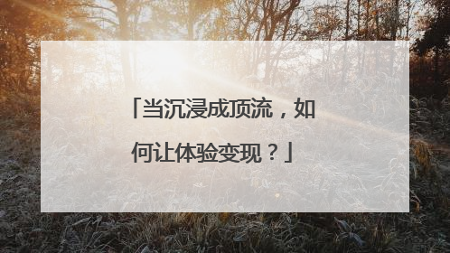 当沉浸成顶流，如何让体验变现？