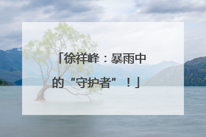 徐祥峰：暴雨中的“守护者”！