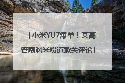 小米YU7爆单！某高管嘲讽米粉道歉关评论