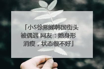 小S徐熙娣韩国街头被偶遇 网友：她身形消瘦，状态很不好