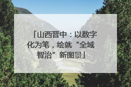 山西晋中：以数字化为笔，绘就“全域智治”新图景