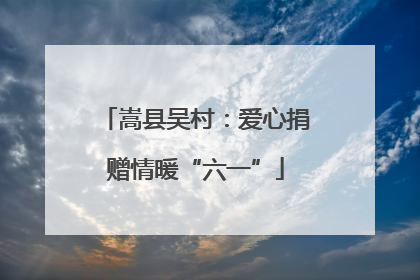 嵩县吴村：爱心捐赠情暖“六一”