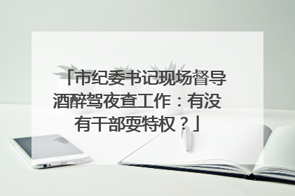 市纪委书记现场督导酒醉驾夜查工作：有没有干部耍特权？