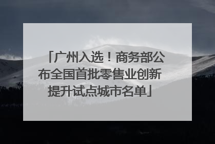 广州入选！商务部公布全国首批零售业创新提升试点城市名单