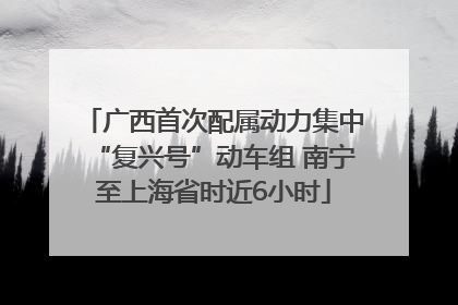 广西首次配属动力集中“复兴号”动车组 南宁至上海省时近6小时