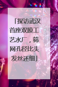 探访武汉首座双膜工艺水厂，筛网孔径比头发丝还细