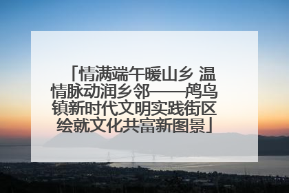 情满端午暖山乡 温情脉动润乡邻——鸬鸟镇新时代文明实践街区绘就文化共富新图景