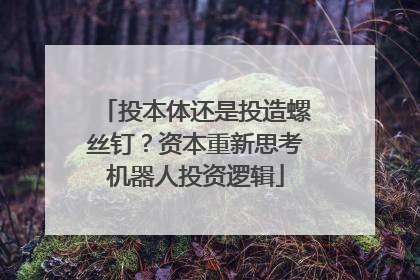 投本体还是投造螺丝钉？资本重新思考机器人投资逻辑