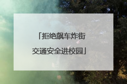 拒绝飙车炸街 交通安全进校园
