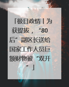 极目政情丨为获提拔，“80后”副区长送给国家工作人员巨额财物被“双开”