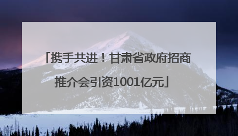 携手共进！甘肃省政府招商推介会引资1001亿元