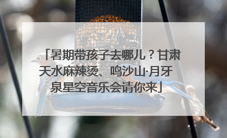暑期带孩子去哪儿？甘肃天水麻辣烫、鸣沙山·月牙泉星空音乐会请你来