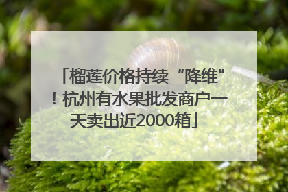 榴莲价格持续“降维”！杭州有水果批发商户一天卖出近2000箱