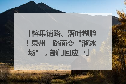 榕果铺路、落叶糊脸！泉州一路面变“溜冰场”，部门回应→