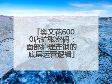 樊文花6000店扩张密码：面部护理连锁的底层运营逻辑