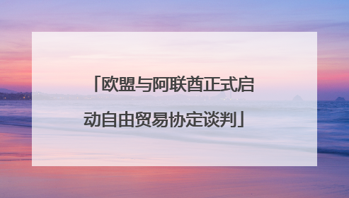 欧盟与阿联酋正式启动自由贸易协定谈判