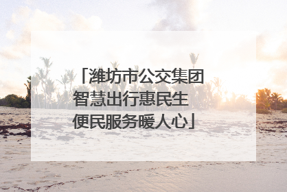 潍坊市公交集团智慧出行惠民生 便民服务暖人心